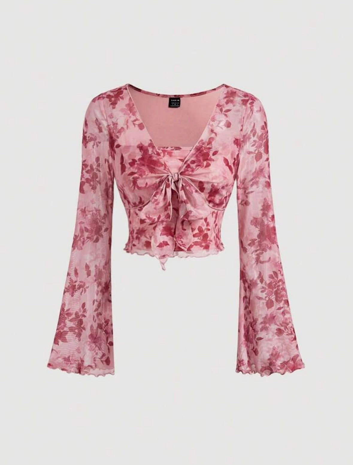 Women's Tie Front Bell Sleeve T-Shirt