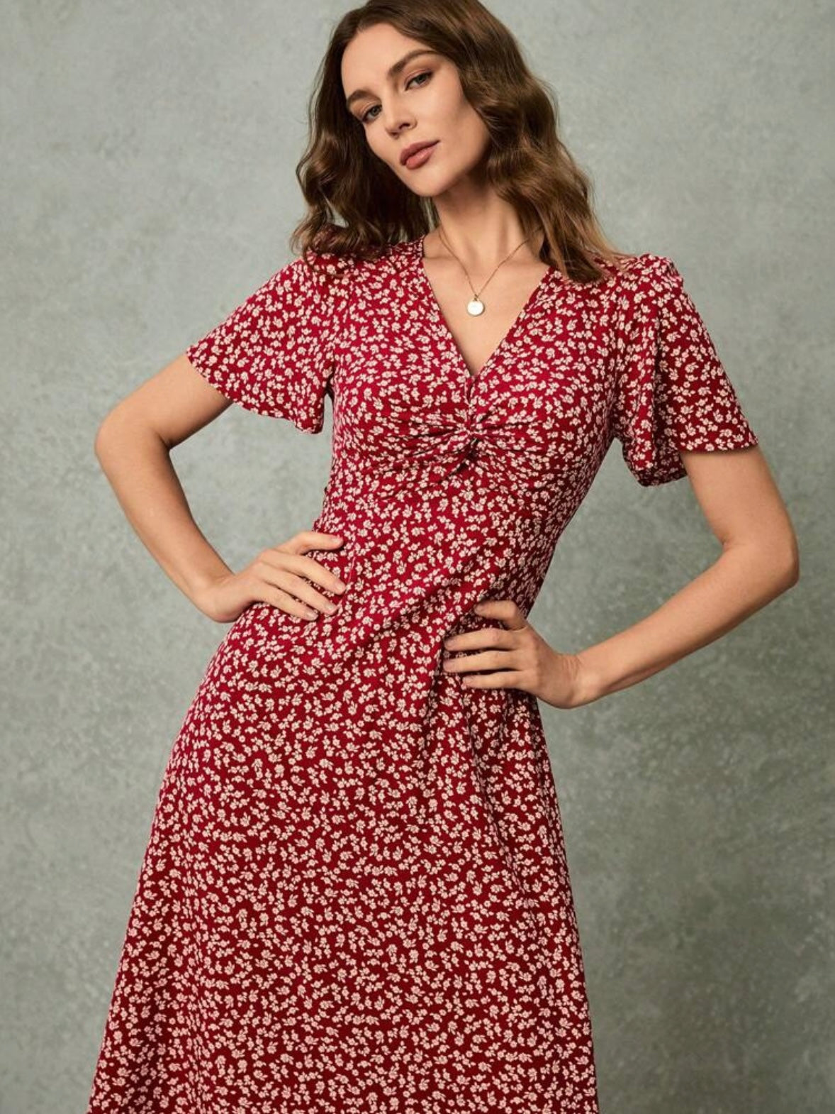 Ditsy Floral Print | Twist Front | Pastel Dresses |