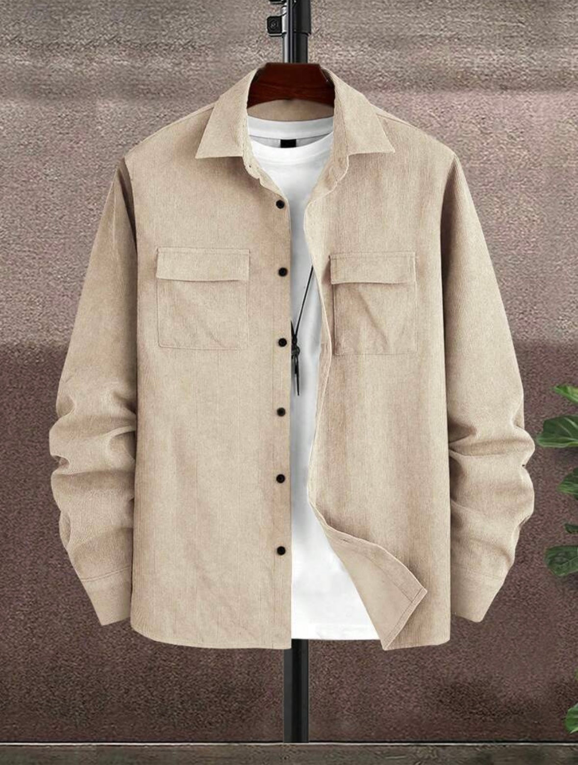 Men's Casual Front Button Long Sleeve Shirt