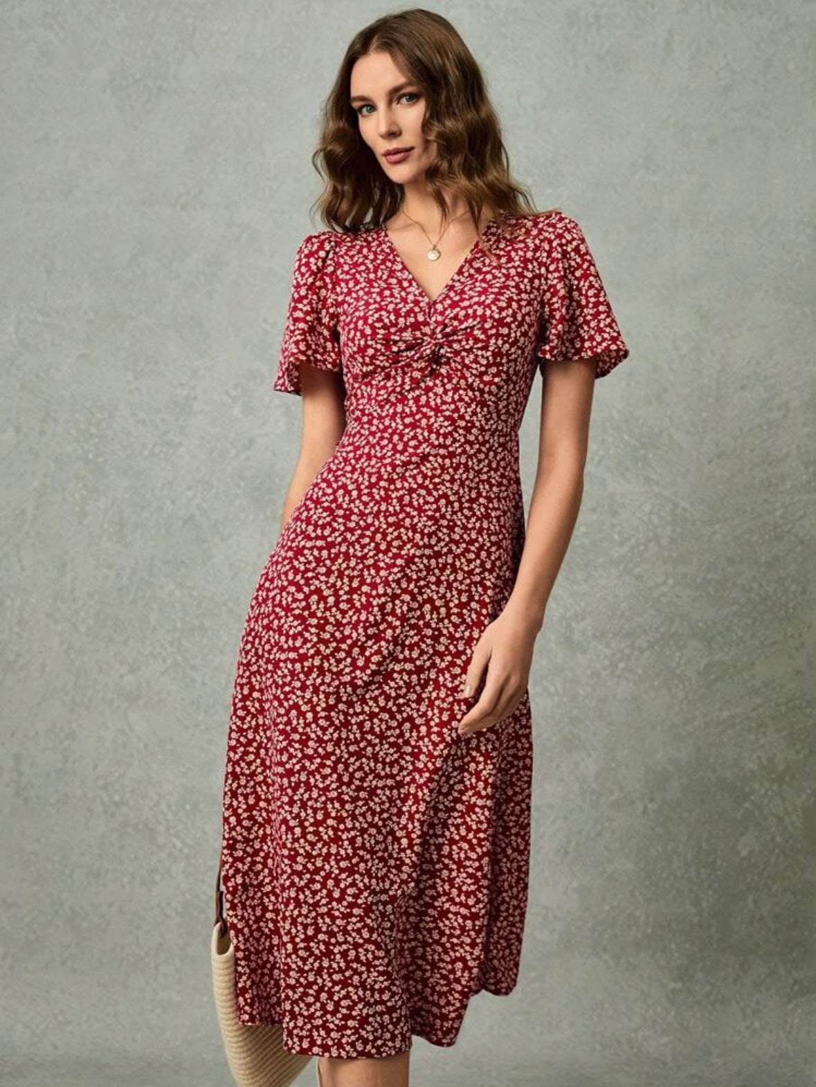 Ditsy Floral Print | Twist Front | Pastel Dresses |