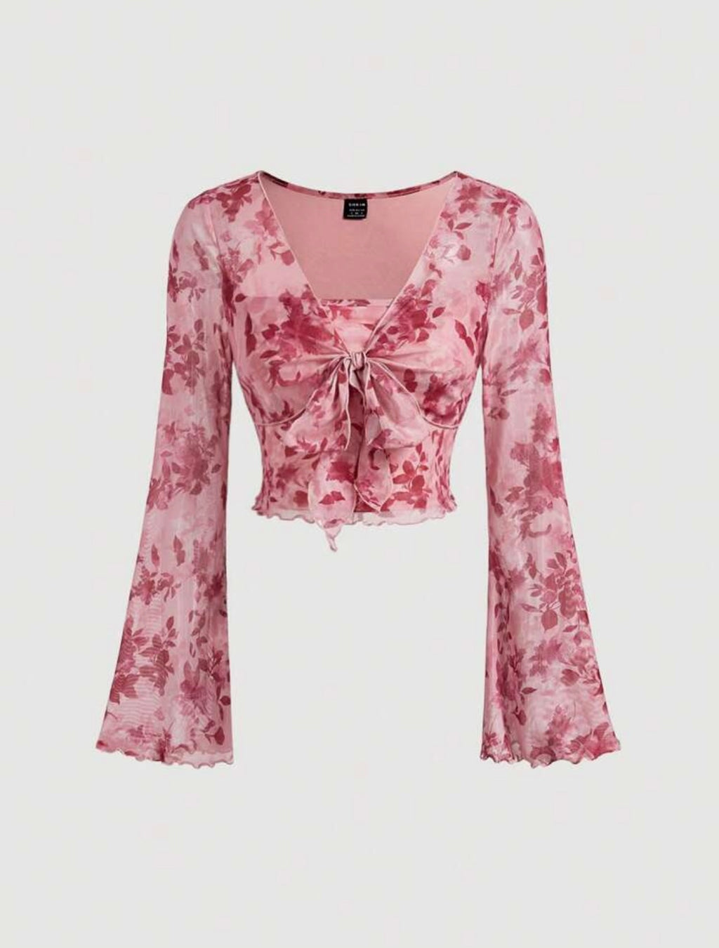 Women's  Tie Front Bell Sleeve T-Shirt