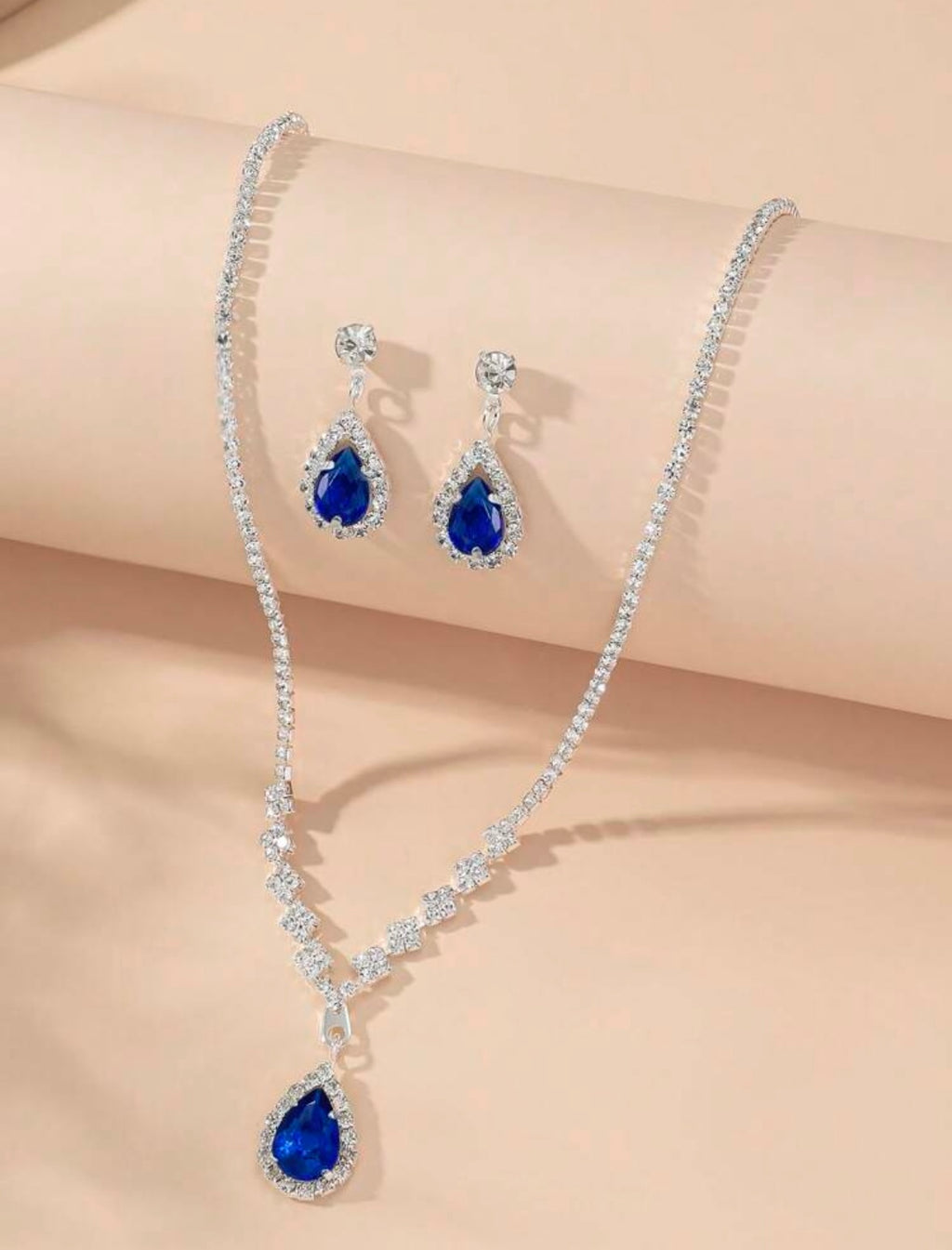 Rhinestone Water-Drop Decor Jewellery  3pcs/Set