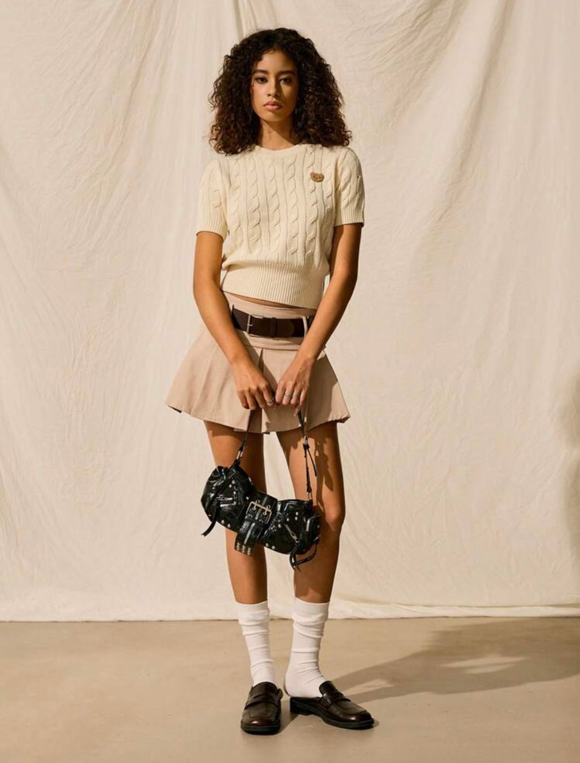 Women Knit Round Neck Short Sleeve