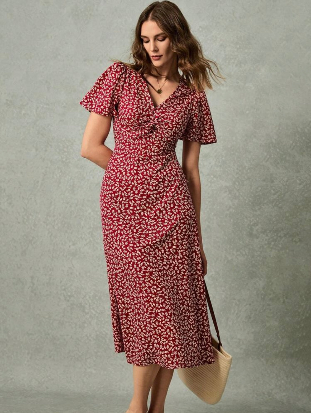 Ditsy Floral Print | Twist Front | Pastel Dresses |