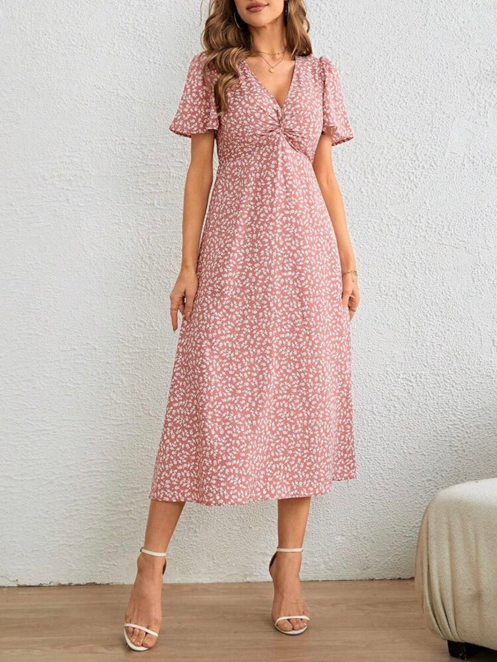 Ditsy Floral Print | Twist Front | Pastel Dresses |