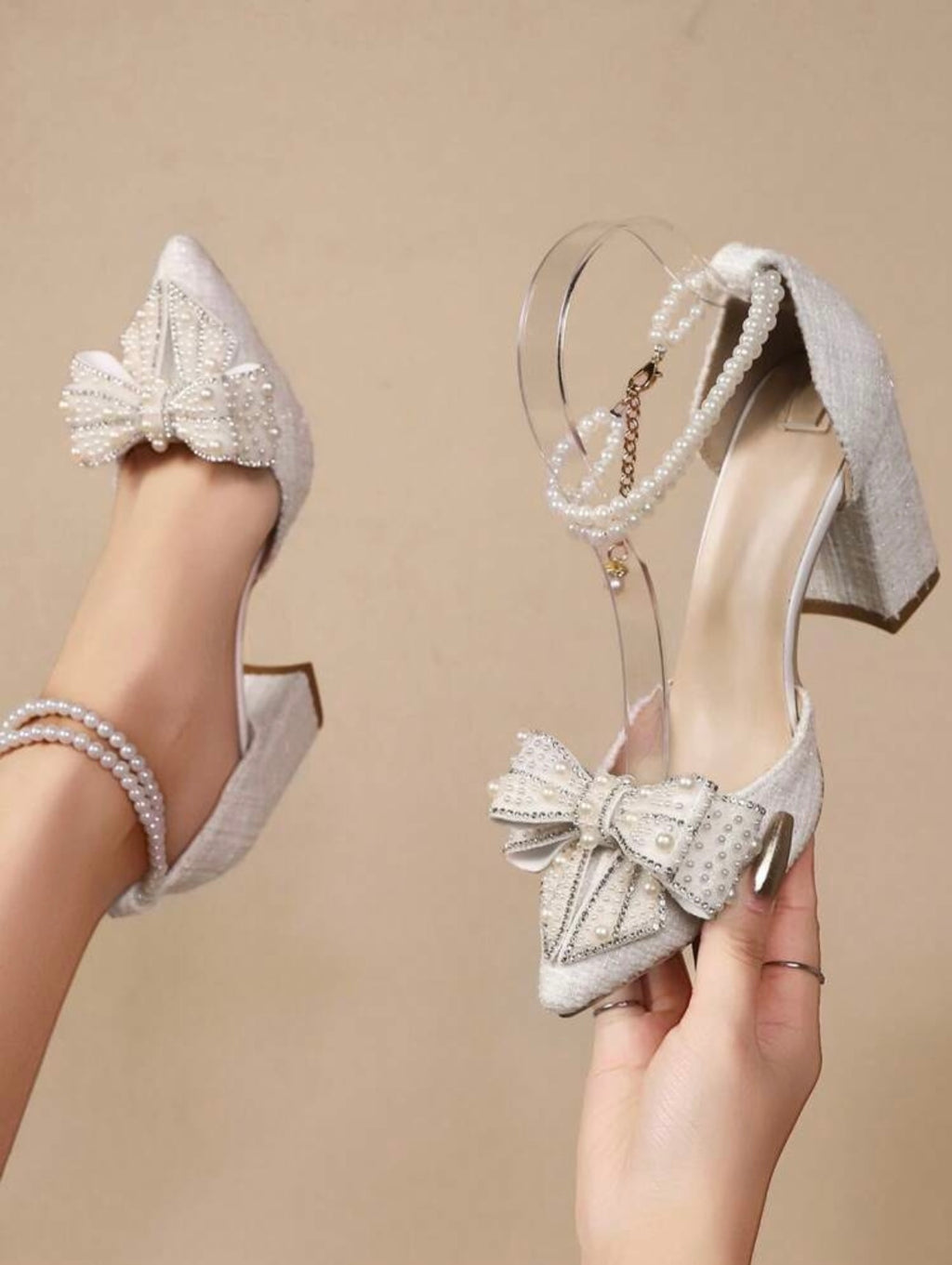 Block High Heel | Pointed Toe | French style sandals