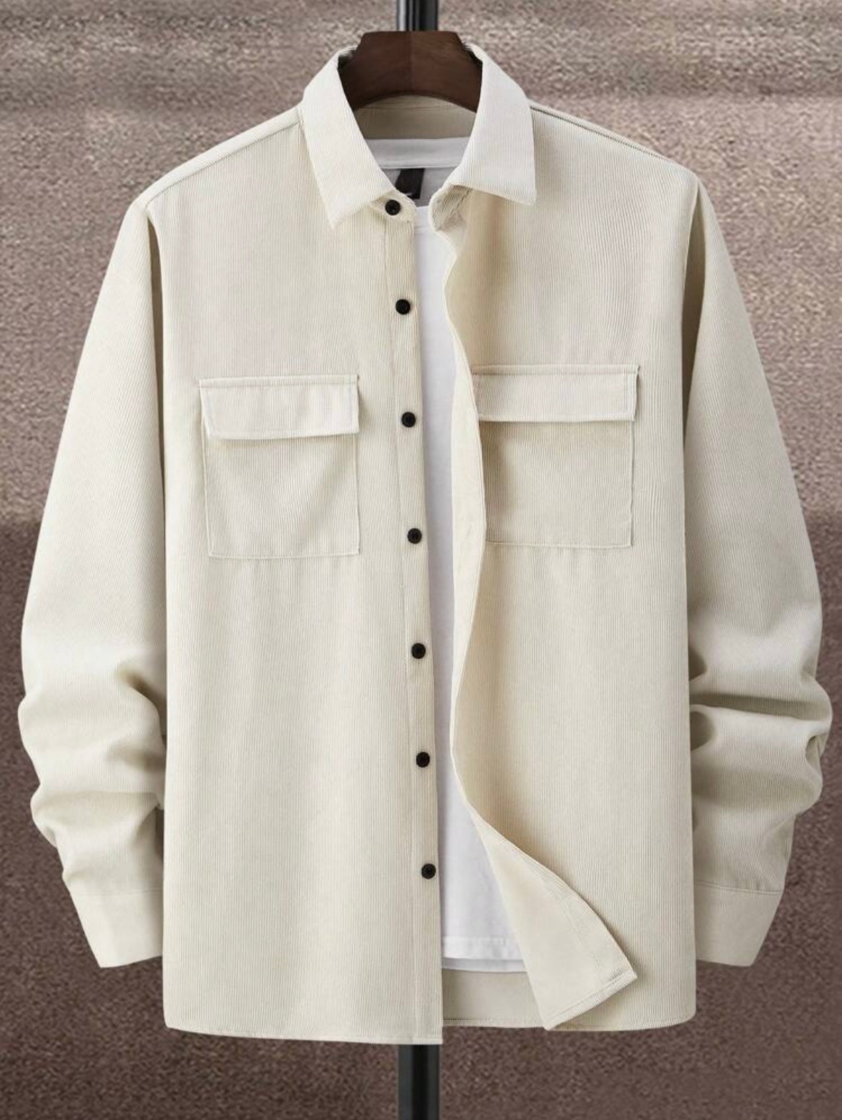 Men's Casual Front Button Long Sleeve Shirt