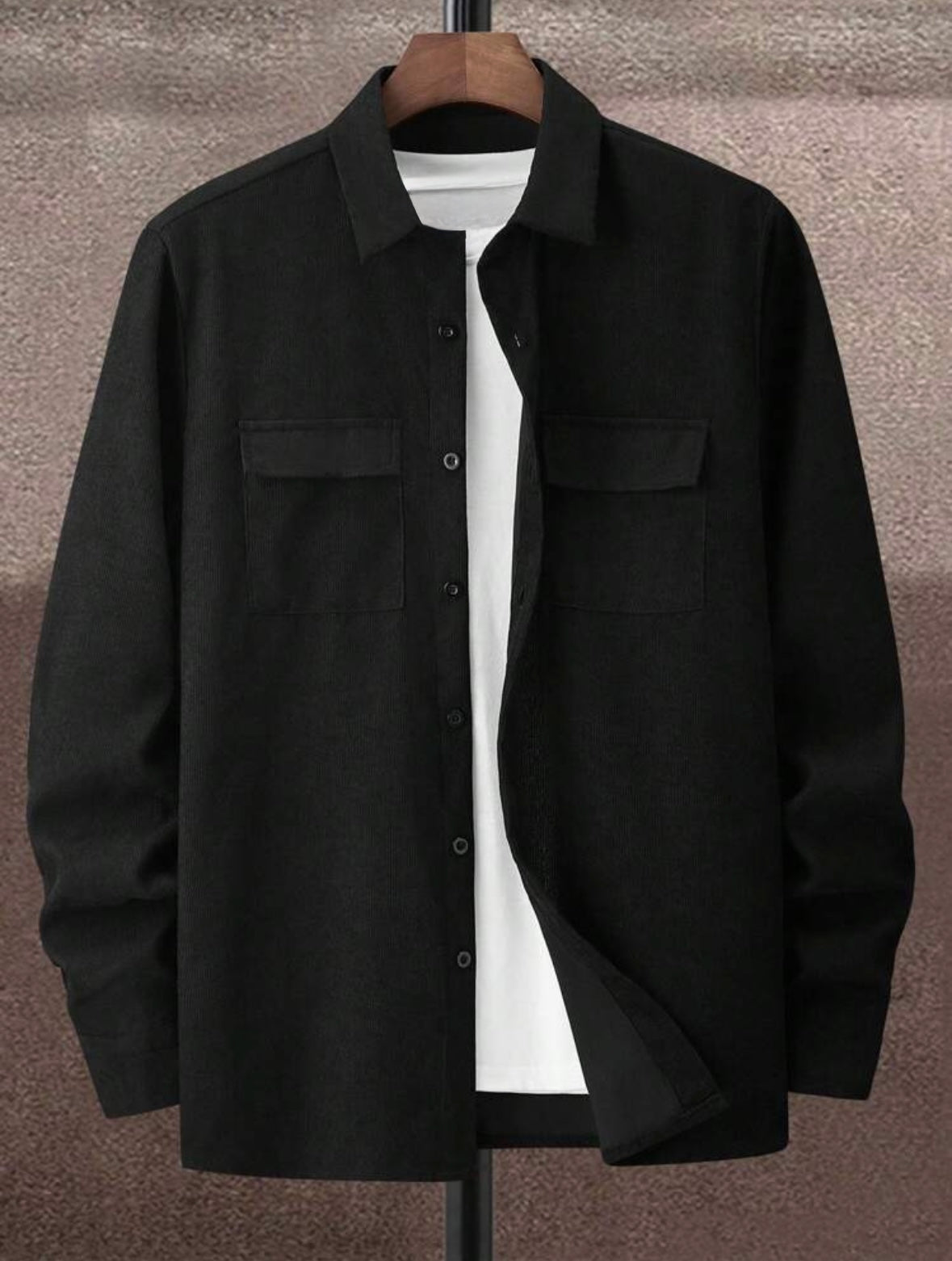 Men's Casual Front Button Long Sleeve Shirt