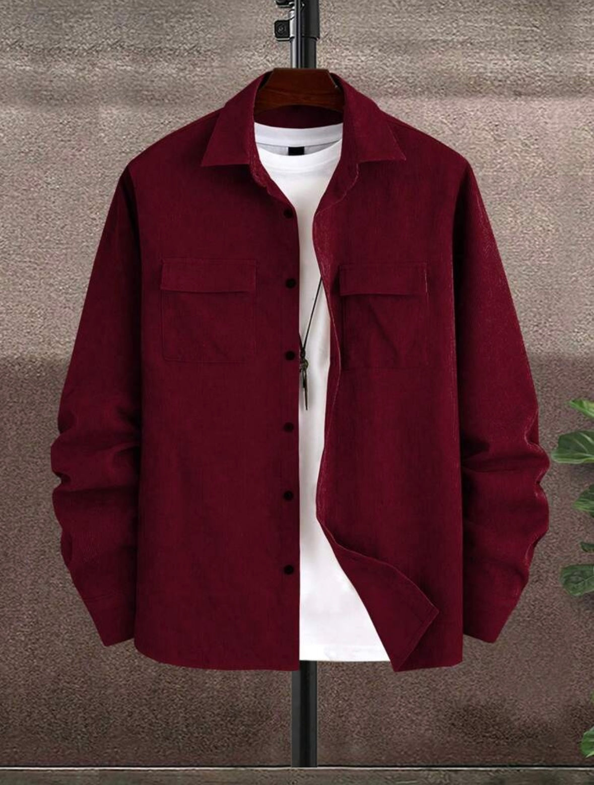 Men's Casual Front Button Long Sleeve Shirt