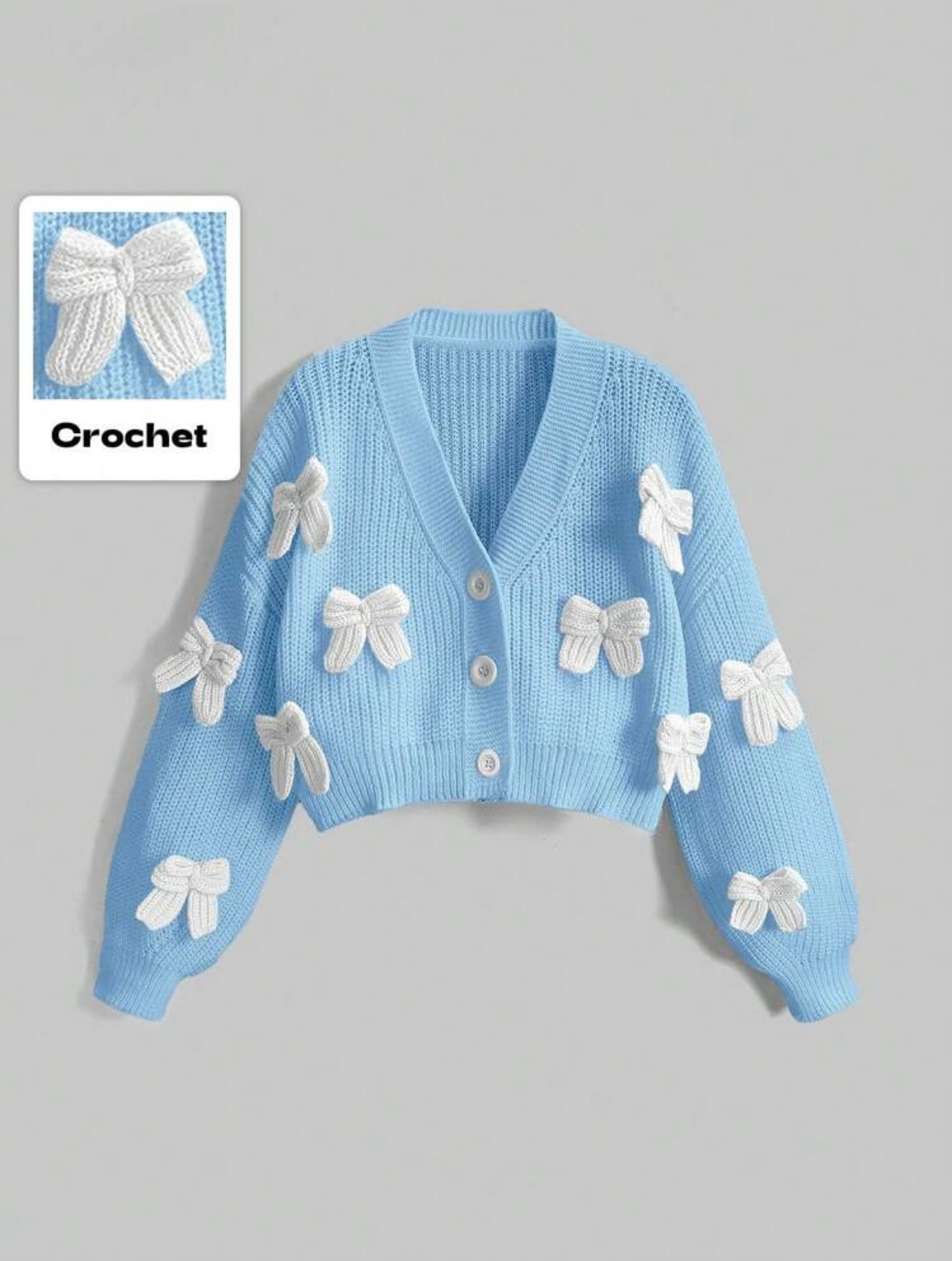Kawaii Women's 3D Bow Detail Cardigan | Knitted | Sweater |