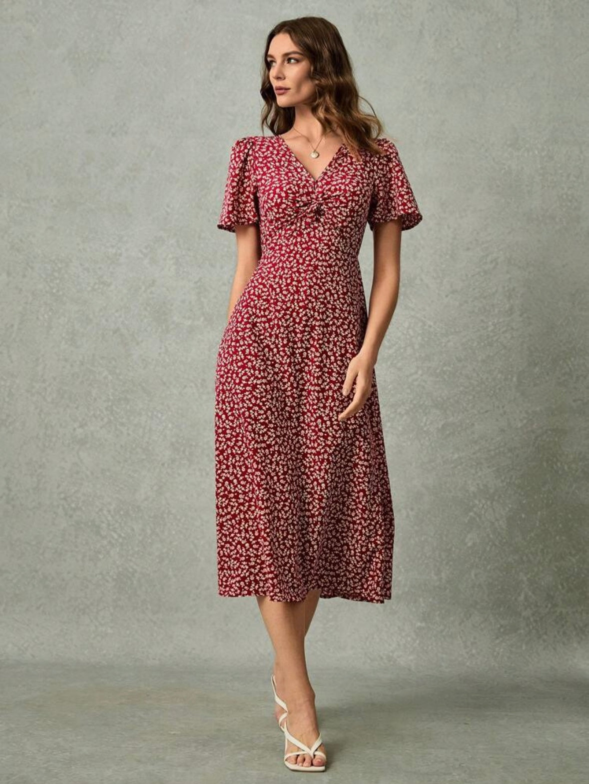 Ditsy Floral Print | Twist Front | Pastel Dresses |