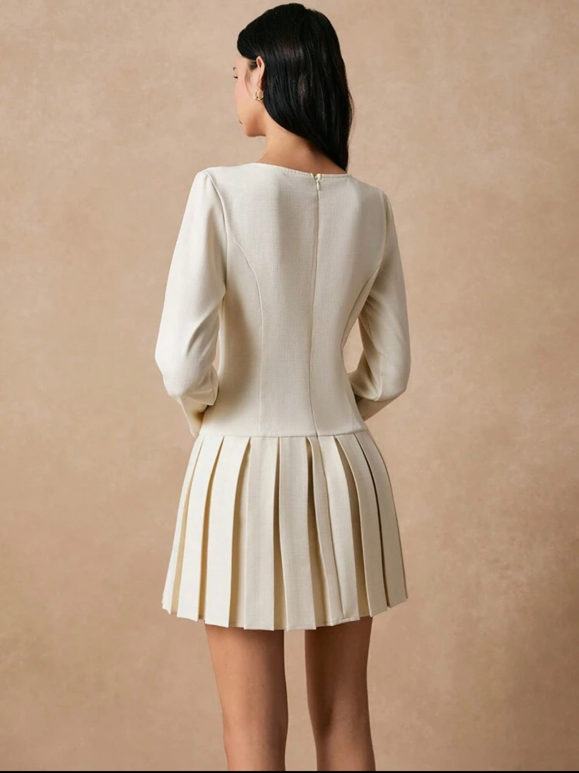 Single Breasted | Pleated Hem | Mini Dress