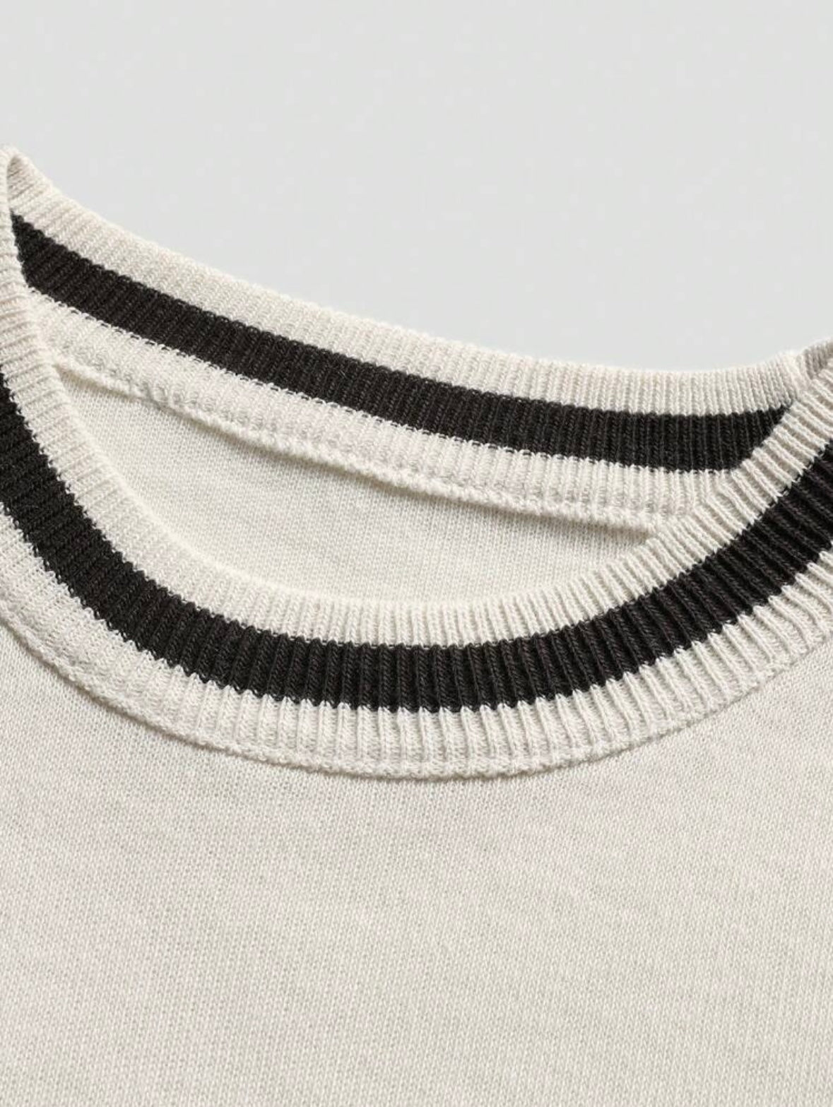 Men's Cuff Crew Neck | Short Sleeve| Knit Top | Old Money |