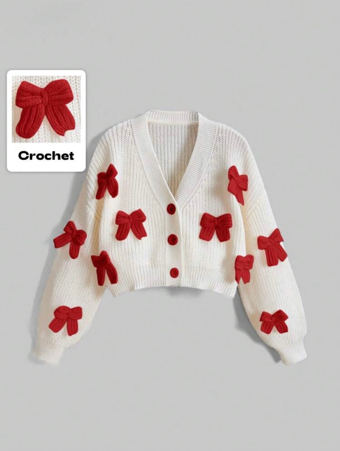Kawaii Women's 3D Bow Detail Cardigan | Knitted | Sweater |