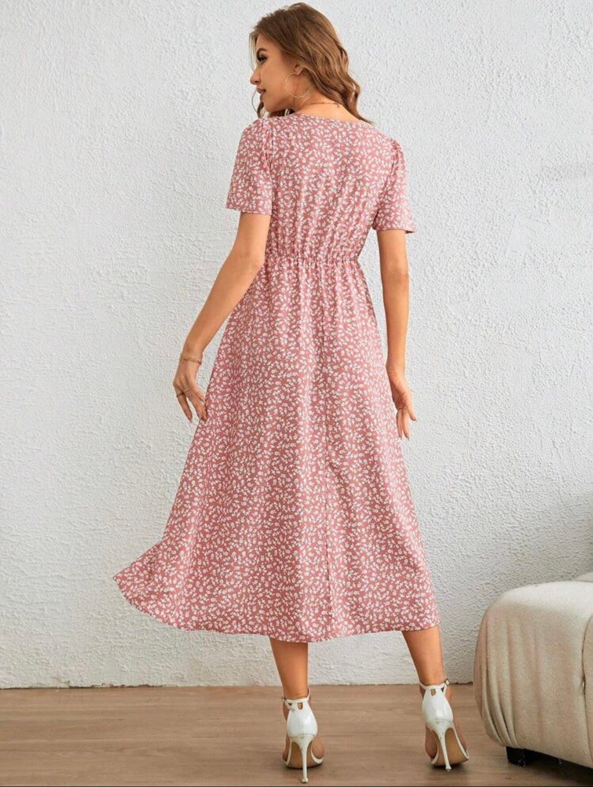 Ditsy Floral Print | Twist Front | Pastel Dresses |
