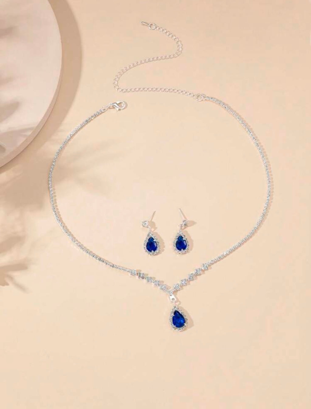 Rhinestone Water-Drop Decor Jewellery  3pcs/Set