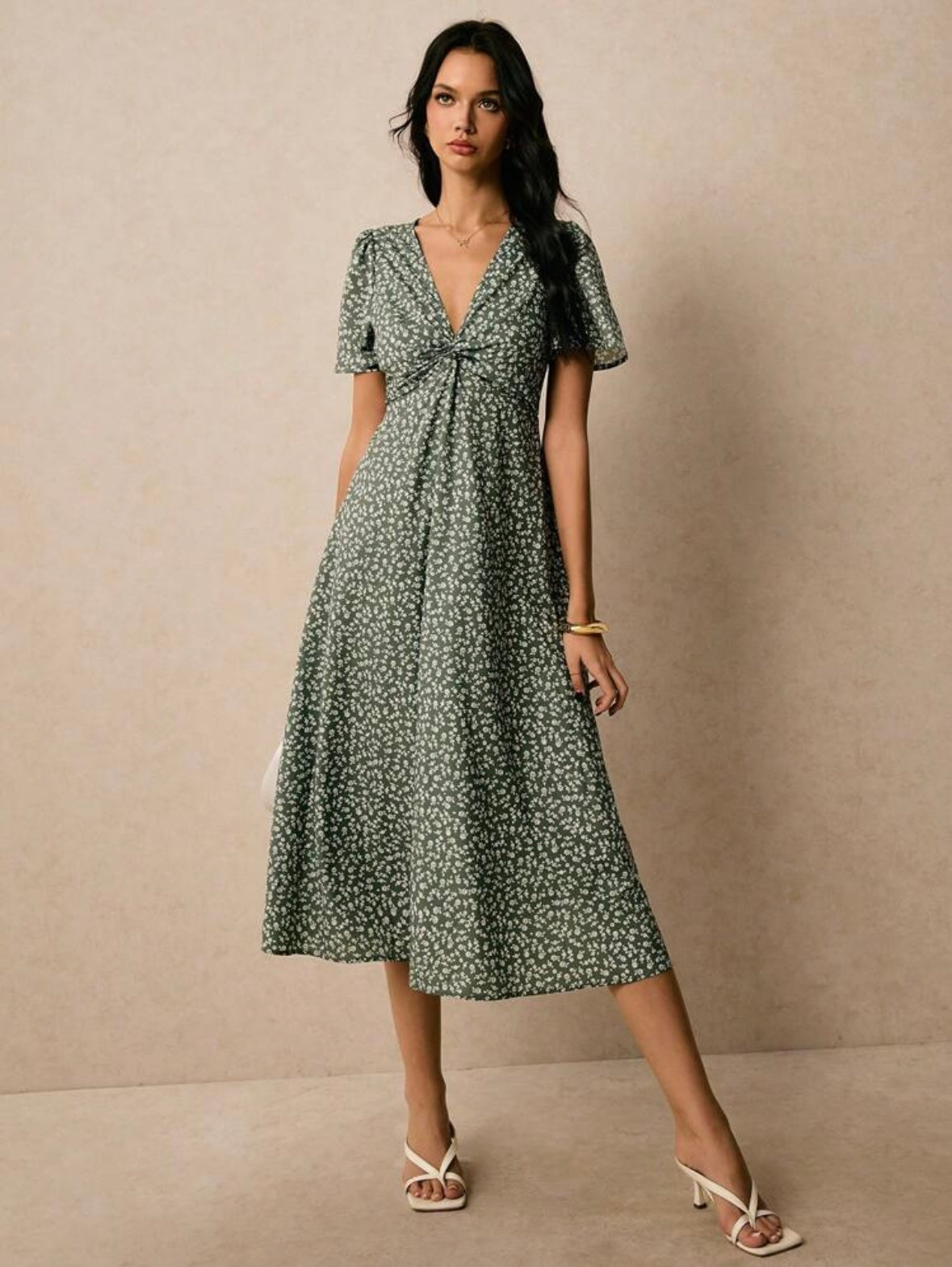 Ditsy Floral Print | Twist Front | Pastel Dresses |
