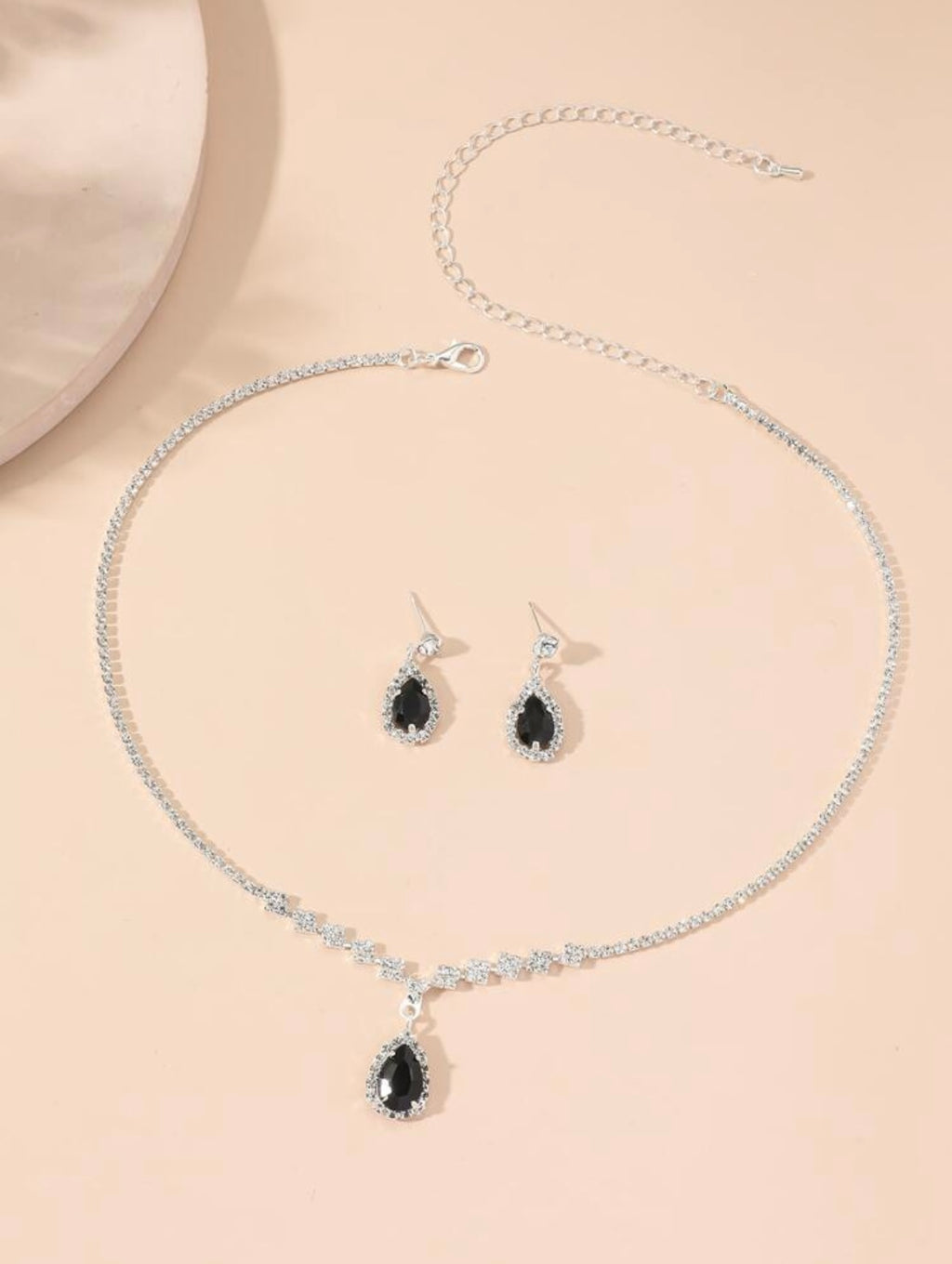 Rhinestone Water-Drop Decor Jewellery  3pcs/Set