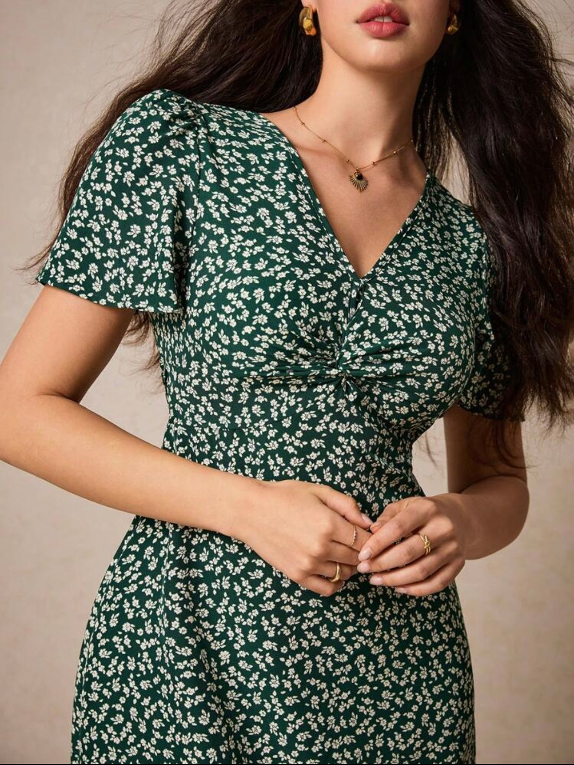 Ditsy Floral Print | Twist Front | Pastel Dresses |