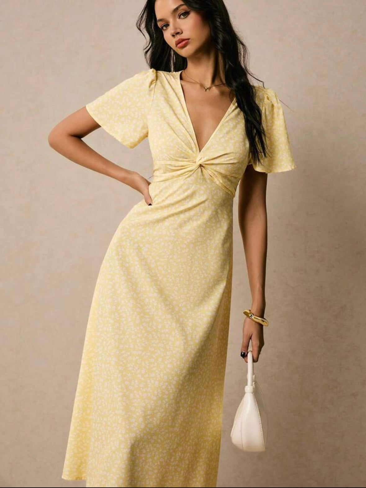 Ditsy Floral Print | Twist Front | Pastel Dresses |