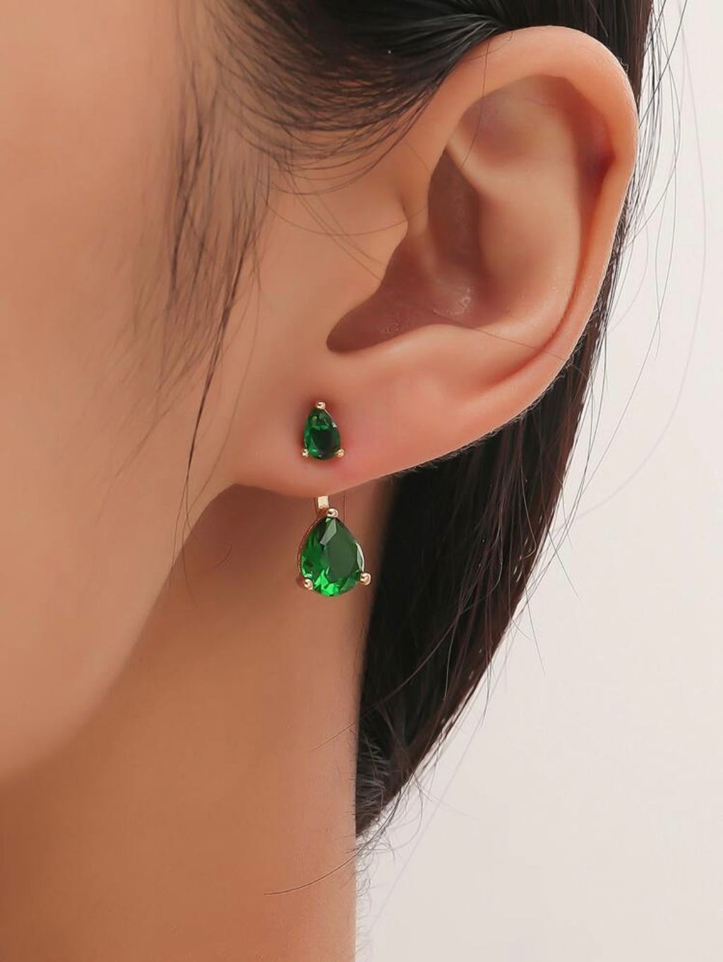 Rhinestone Water-drop Decor Earring