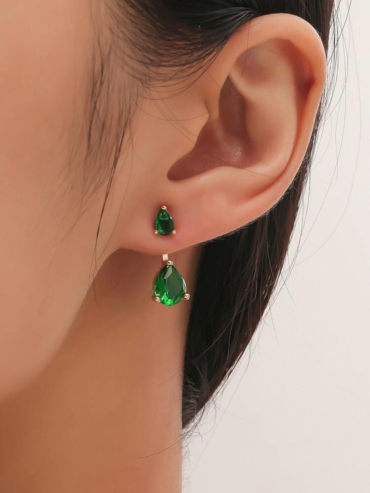 Rhinestone Water-drop Decor Earring