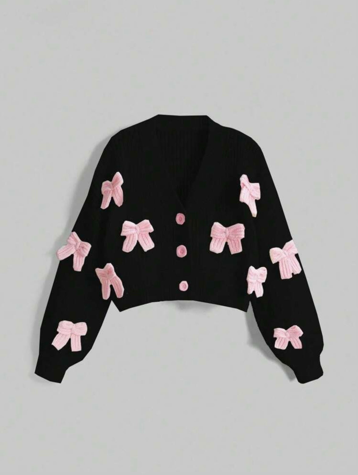 Kawaii Women's 3D Bow Detail Cardigan | Knitted | Sweater |