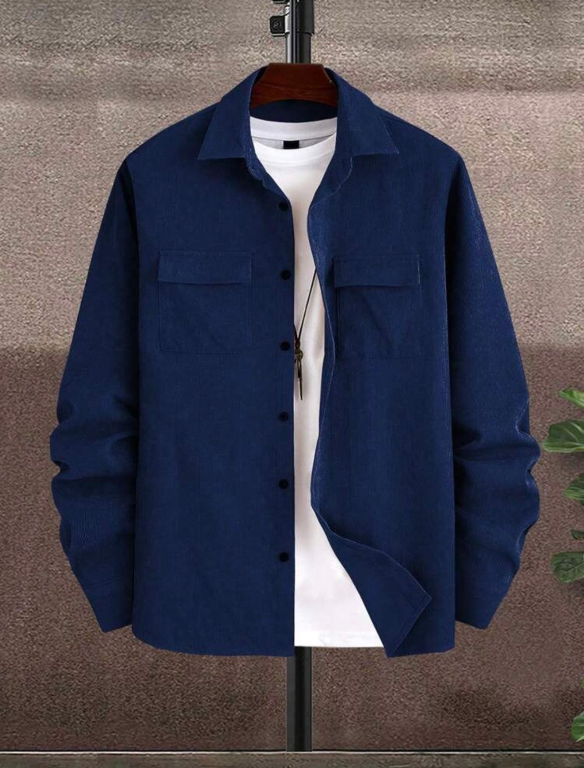 Men's Casual Front Button Long Sleeve Shirt